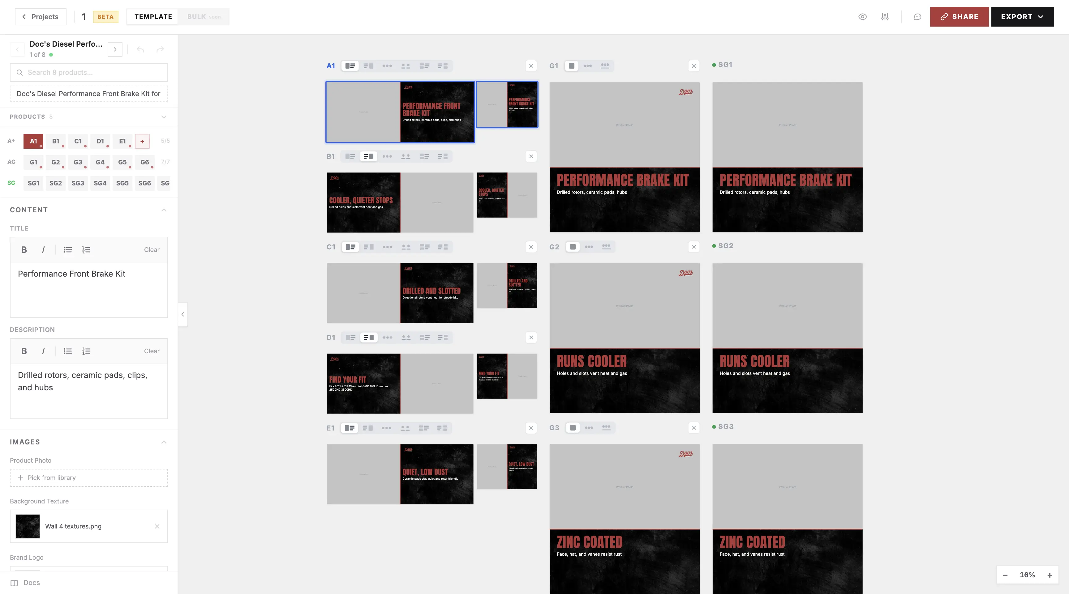 Design Generator app producing listing images in bulk