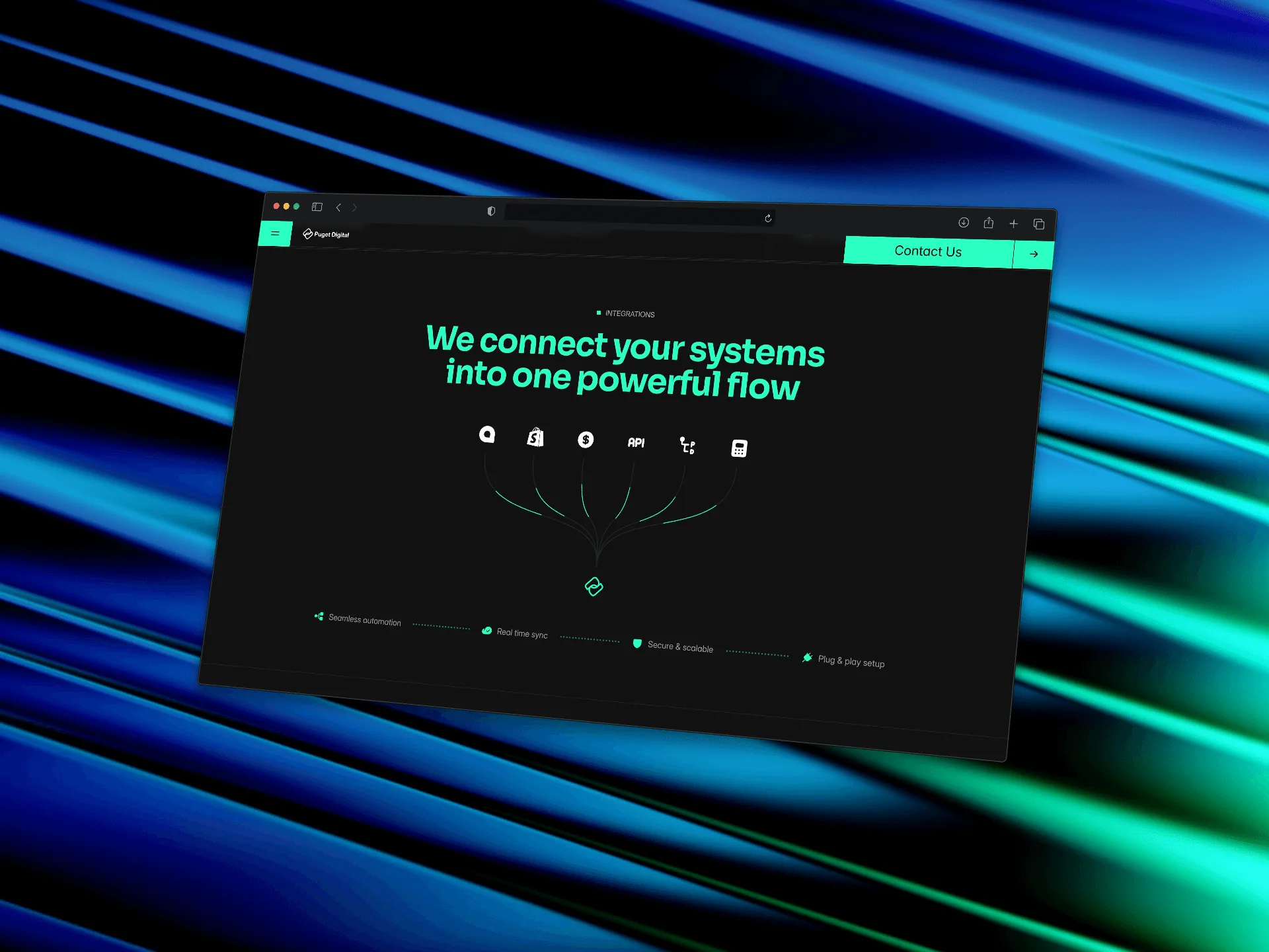 Анимация главной страницы Puget Digital